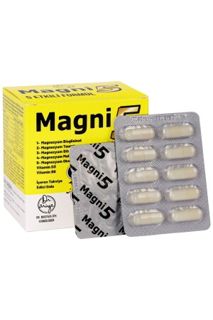 Magnesium 5 Effektivform 3 monatlich 90 Kapseln Magni5 B6 Vitamin D Bisglycinat Taurat Citrat Malatoxid - 3