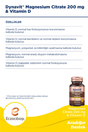 Magnesium Citrate 200 Mg Vitamin D / 60 Tb 60Tablet - 2