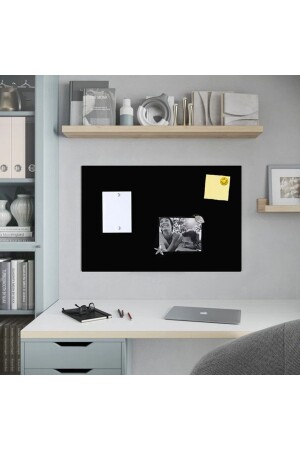 Magnet Panosu- Dekoratif Mıknatıslı Pano- Siyah- Metal Pano- 50x70 Cm - Dünya Magnet