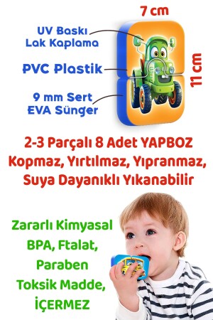 Magnetsiz Bebek Yapbozu Araçlar Islanınca Yapışan - 4