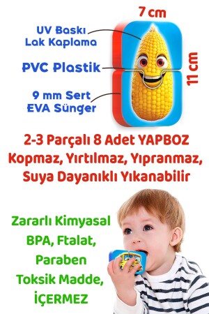 Magnetsiz Bebek Yapbozu Meyve Sebzeler Islanınca Yapışan - 3