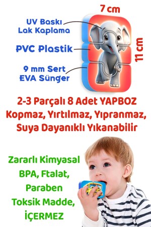 Magnetsiz Bebek Yapbozu Yaban Hayvanları Islanınca Yapışan - 3