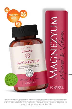 Magnezyum 3 Lü Form (BİSGLİSİNAT- SİTRAT- MALAT) & Vitamin B2 - B3 - B6 - 60 Kapsül - 4