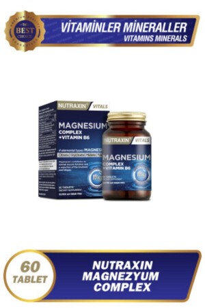 Magnezyum Complex 60 Tablet 125 Mg - Bisiglinat - Taurat - Malat - Sitrat - B6 8680512632108 - 2
