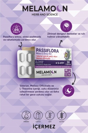 Magnezyum Ve 5-htp Ile Güçlendirilmiş Passiflora (pasiflora) Strese Ve Uykuya Yardımcı 30 Kapsül - 4