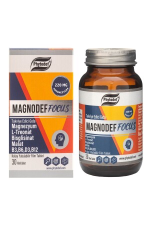 Magnodef Focus Magnesium L-Threonat Bisglycinat Malat 30 Filmtablette - 6