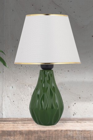 MNZ-Magnolia Ceramic Lampshade Cream Gold Piping / Green Body 15500 - Nisaluce