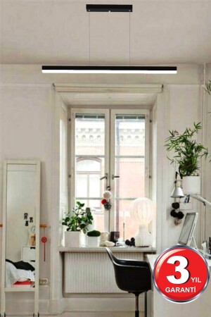 Magro 100cm ( Siyah Kasa, Beyaz Işık ) Ledli Sarkıt Lineer Modern Led Avize, Salon, Mutfak, Masa Magro-100-Siyah - 5