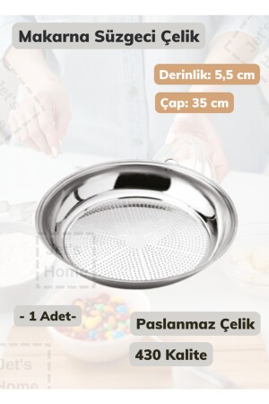 Makarna Süzgeci 35 Cm Paslanmaz Çelik Süzgeç Ince 014.Ms21105 - 3