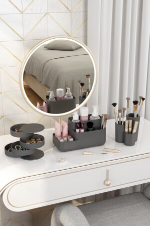 Make-up-Organizer und Kosmetik-Aufbewahrungsbox, Organizer, 3er-Set, 3er-Set, LONA ELANO SANDY ANTHRAZIT - 1