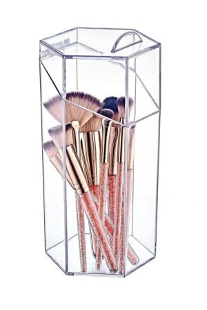 Make-up-Pinsel-Organizer und Aufbewahrungsbox mit zu öffnendem Deckel - 2