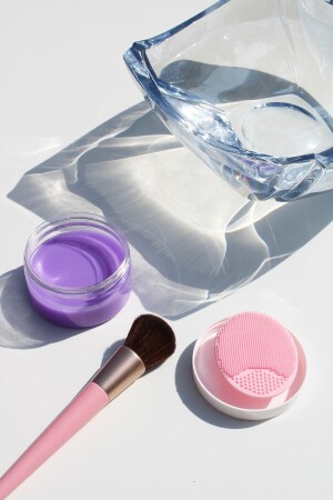Make-up-Pinsel und Schwamm, Reinigungsseife und Silikonmatte 70 g POPBeautySoap - 3