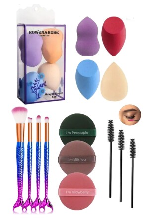 Make-up-Pinsel- und Schwamm-Set, 14-teilig - 3