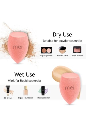 Make-up-Schwamm, nicht absorbierender Foundation-Schwamm, Kaffeetasse, hygienisch, Flamingo-Rosa, 1 Pro, 1 Mini - 7