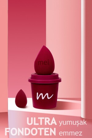 Make-up-Schwamm, nicht absorbierender Foundation-Schwamm, Kaffeetasse, hygienisch, Merlot Pro 1 Mini - 4