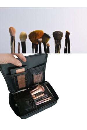 Make-up-Tasche mit 4 Fächern, Kosmetik-Make-up-Koffer-Set, Pflege-Reise-Make-up-Kosmetik-Organizer-Tasche - 2