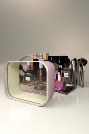 Make-up-Tasche, Reise-Kosmetiktasche mit transparentem Fach und abnehmbarem Pinselhalterfach TYC00271263574 - 1