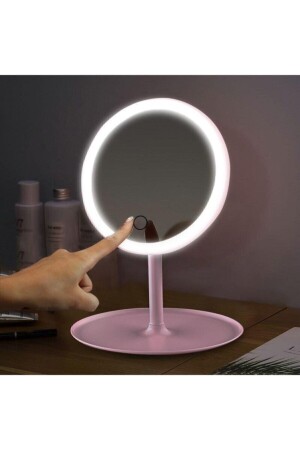 Makyaj Aynası Dokunmatik Led Işıklı Yuvarlak Masa Üstü Beyaz SKStore-012 - 3
