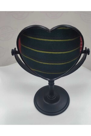 Makyaj Aynası Siyah Kalpli Model 2 Taraflı Ayna - 2