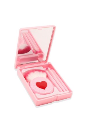 مكنز المهنية المحمولة الممرة برشة تجميل القلب الوردي - Mujgan