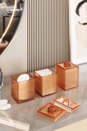 Makyaj Pamuğu ve Kulak Pamuğu Düzenleyici Çok Amaçlı Organizer Seti 3 Adet - Pufwin Home