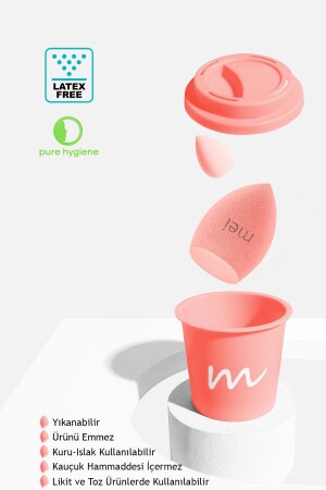 Makyaj Süngeri Fondöten Emmeyen Sponge Coffee Cup Hijyenik Flamingo Pink 1 Pro 1 Mini - 2