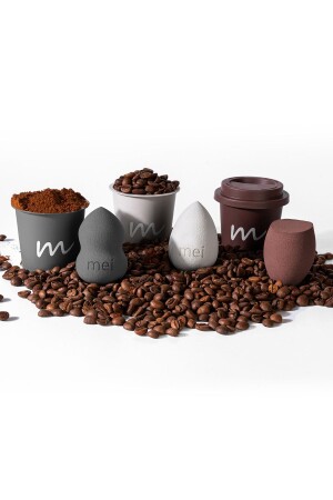 Makyaj Süngeri Fondöten Emmeyen Sponge Coffee Cup Hijyenik Grey 1 Pro 1 Mini - 8