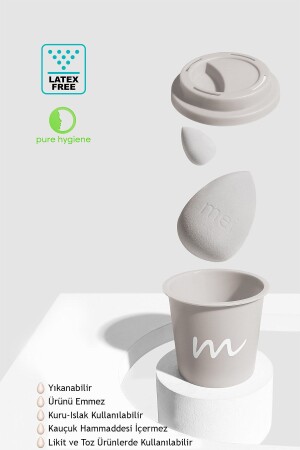 Makyaj Süngeri Fondöten Emmeyen Sponge Coffee Cup Hijyenik Limestone 1 Pro 1 Mini - 2