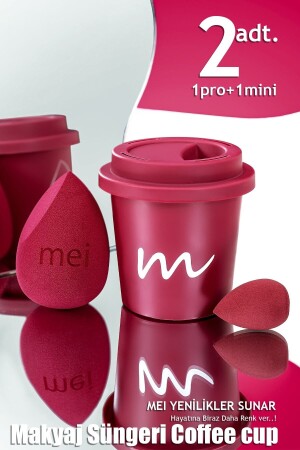 Makyaj Süngeri Fondöten Emmeyen Sponge Coffee Cup Hijyenik Merlot Pro 1 Mini - 2