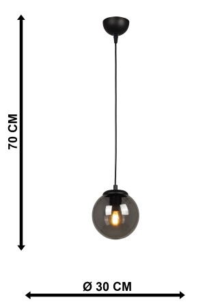 Malta Einzelner Kronleuchter aus schwarzem Rauchglas BEG0019BEG01 - 8