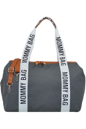 Mama-Tasche, exklusives Design, gestreift, Grau, 3er-Set, Baby-Mutter-Baby-Pflege- und Damentasche - 5