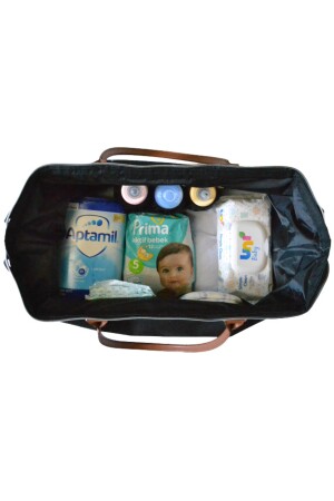 Mama-Tasche, exklusives Design, schwarze Baby-Mutter-Babypflege- und Damentasche AYB-MB3CDT - 9