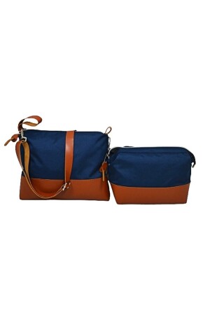 Mama-Tasche, exklusives Leder-Design, 3er-Set, Marineblau, Baby-Mutter-Baby-Pflege- und Damentasche - 10