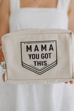 Mama You Got This Organizer Mehrzweck-Leinentasche/Make-up-Tasche/Babypflegetasche - 1