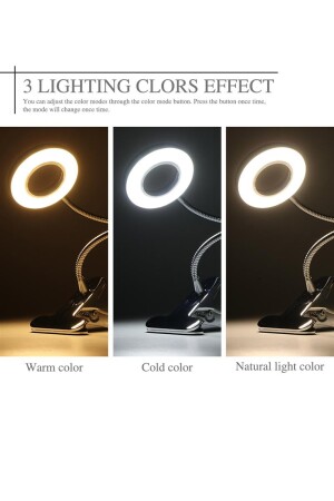 Mandallı Akrobatik Led Çalışma Okuma Işığı Ayarlanabilir Işık 3 Renk Işıklı Masa & Gece Lambası EC314 - 3