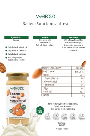 Mandelmilchkonzentrat (ungesüßt – 100 % Mandel) 240 gr - 3