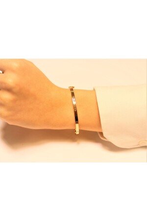 Manschettenarmband aus 8 Karat Gold mit Nieten - 4