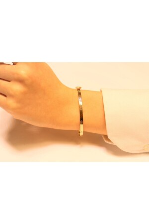 Manschettenarmband aus 8 Karat Gold mit Nieten - 5