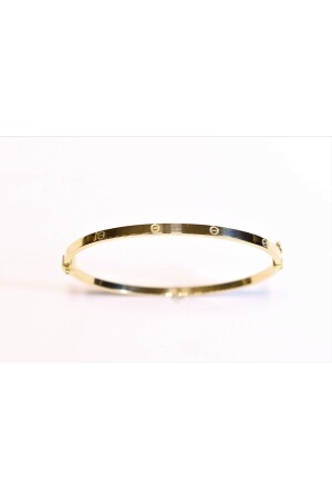 Manschettenarmband aus 8 Karat Gold mit Nieten - 6