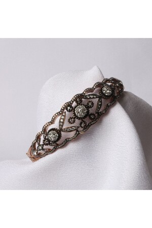 Manschettenarmband aus Roségold mit Diamantkrone - 3