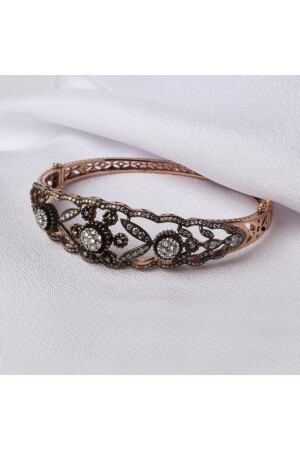 Manschettenarmband aus Roségold mit Diamantkrone - 4