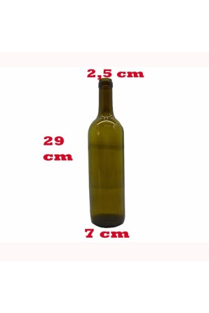 Mantar Kapaklı Şarap Şişesi Cam Yağ Şişesi 750 Ml 12 Adet K7501 - 4