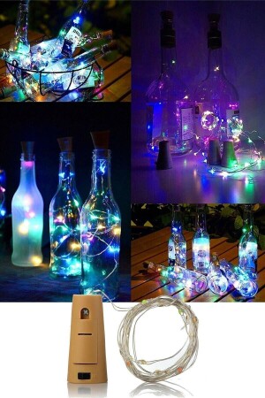 Mantar Tıpalı Peri Led 2 Mt Renkli Şişe Led Piller - Alshop