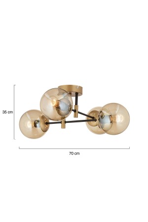 Maral 4-teiliger schwarzer Antik-Honigglas-Kronleuchter für modernes Jugendzimmer, Schlafzimmer, Retro-Wohnzimmer - 9