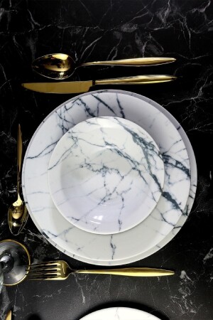 (MNZ-Marbling) 24 قطعة عشاء مجموعة 04POR033317 - Porland