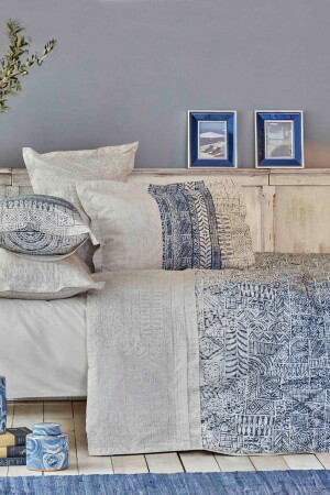 Marea Mavi Pamuk Çift Kişilik Uyku Seti - Karaca Home