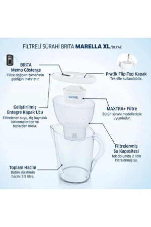 Marella XL Krug mit Filter – Weiß, 3,5 l 01BMR004 - 5