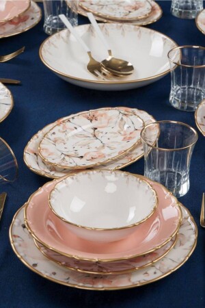 Mari Gold 6 Kişilik 29 Parça Porselen Yemek Takımı XTL-012349-1 - ACAR