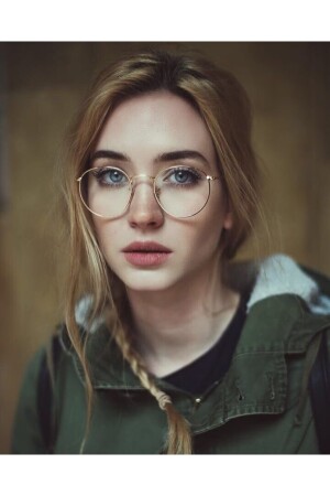 Maria Unisex Oval Round Gold Blue Light Protective Blue Block Vintage Retro-Brille lookupnewmaria - 5