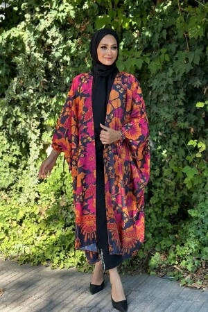 Marina Kimono mit Fledermausärmeln ORANGE - 2